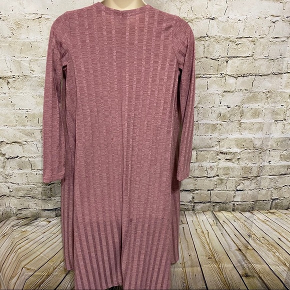 Lularoe Rose Pink Striped Sarah Duster Cardigan - Picture 4 of 6